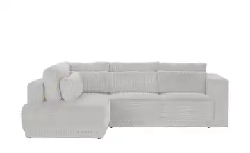 Twist Ecksofa Tirana Silbergrau Cordstoff grob links