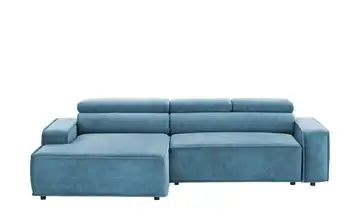 Twist Ecksofa Liam Erweiterte Funktion Velours Aquablau links