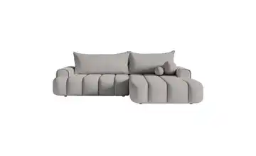 Selsey Ecksofa  mit Schlaffunktion Dandelino Grau rechts Samt