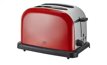 KHG Toaster TO-1005 (RS) Rot / edelstahlfarben / Schwarz