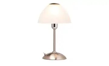 Tischlampe nickel matt mit Glasschirm
