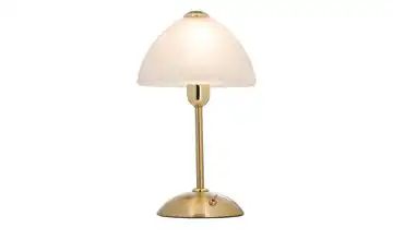 Tischlampe mit alabasterfarbenem Glasschirm