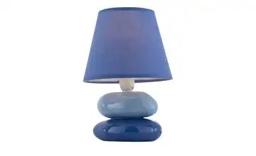 for friends Tischlampe blau mit Keramikfuß, Stoffschirm