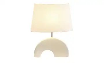 Tischlampe weiß mit gebogenem Keramikfuß