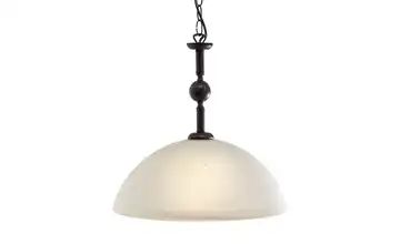 Pendelleuchte, 1-flammig, rostfarben, Glas alabaster
