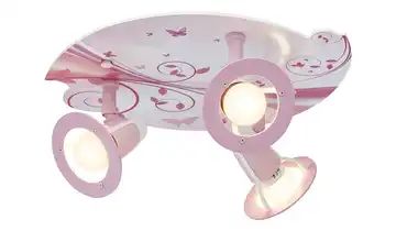 Deckenleuchte, 3-flammig, rosa