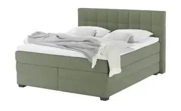 vanDoorn Boxspringbett mit Bettkasten Feincord Waldgrün 160 cm H3