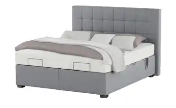 vanDoorn Motor-Boxspringbett mit Bettkasten Ohio Mikrofaser in Leder-Optik H2 200 cm Schwarz Grau