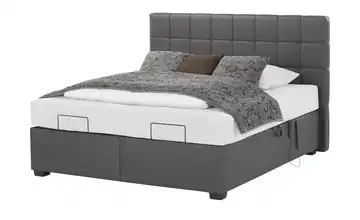 vanDoorn Motor-Boxspringbett mit Bettkasten Ohio Kunstleder H2 200 cm Schwarz Grau