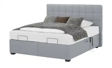 vanDoorn Motor-Boxspringbett mit Bettkasten Ohio Kunstleder H3 & H4 200 cm Schwarz Silbergrau