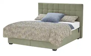 vanDoorn Motor-Boxspringbett mit Bettkasten Ohio Webstoff H3 160 cm Schwarz Grün