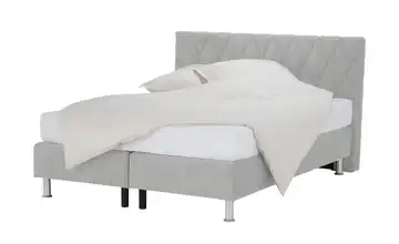 vanDoorn Boxspringbett Silbergrau H3 180 cm Kopfteilhöhe ca. 99cm