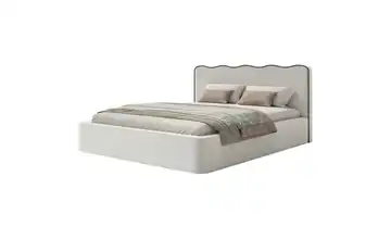 Selsey Polsterbett Hellbeige ohne Bettkasten 180x200 cm Samt
