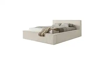 Selsey Polsterbett BK 140x200 Creme mit Bettkasten