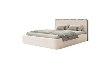 Selsey Polsterbett Hellbeige mit Bettkasten 140x200 cm Webstoff