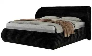  Polsterbett 140x200 Schwarz mit Bettkasten 