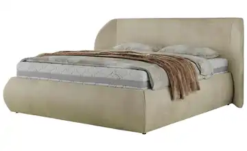  Polsterbett 160x200 Beige mit Bettkasten 