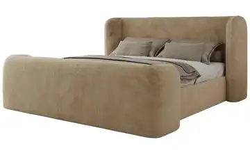Polsterbett 200x200 Beige 243 cm 200x200 cm Dunkelbeige Polsterbett 200x200 Dunkelbeige
