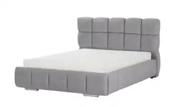 Polsterbett mit Bettkasten Webstoff fein Hellgrau 140 cm H4