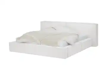Polsterbett mit Bettkasten 200 cm Creme