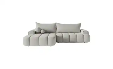 Selsey Ecksofa  mit Schlaffunktion Dandelino Hellgrau links Boucléstoff