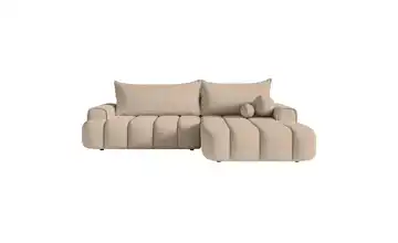 Selsey Ecksofa  mit Schlaffunktion Dandelino Beige rechts Samt