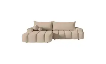Selsey Ecksofa  mit Schlaffunktion Dandelino Beige links Samt