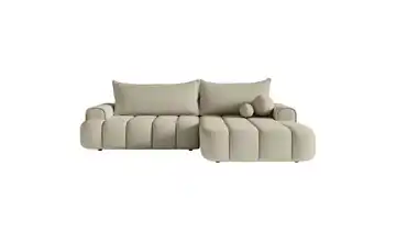 Selsey Ecksofa  mit Schlaffunktion Dandelino Hellbeige rechts Boucléstoff