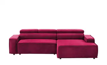 Twist Ecksofa Liam Grundfunktion Velours Bordeauxrot rechts