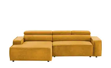 Twist Ecksofa Liam Grundfunktion Velours Goldgelb links