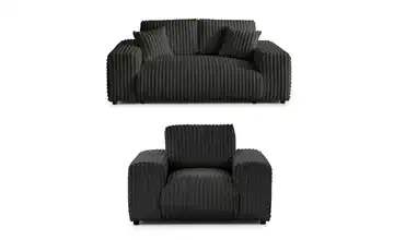 Polstergarnitur 2er-Set Mollis Dunkelgrau