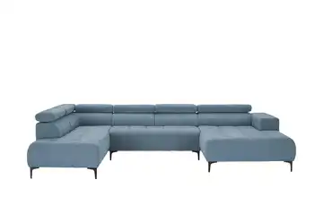 Twist Wohnlandschaft Caro Grundfunktion links Mikrofaser Blau