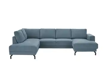 Twist Wohnlandschaft Brazil Blau, Grau Chenille links