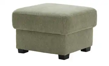 bobb Hocker mit Boxspringpolsterung Lisa de Luxe Flachgewebe grob Grün