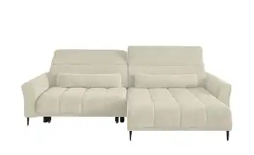 Ecksofa mit elektrischer Sitztiefenverstellung rechts Beige