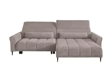 Ecksofa mit elektrischer Sitztiefenverstellung rechts Taupe