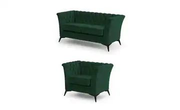Polstergarnitur 2+1 Flaschengrün