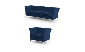 Polstergarnitur 3+1 Marineblau