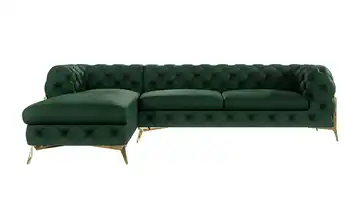 Chesterfield Ecksofa Natalie Flaschengrün links