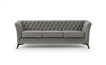 S-STYLE Chesterfield Einzelsofa Wilhelm Schwarz Grau