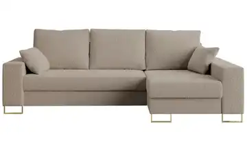 Ecksofa Hellbraun Boucléstoff Braun