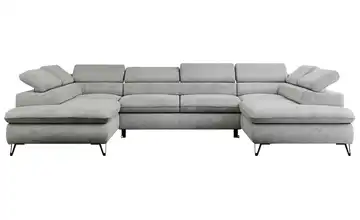 Wohnlandschaft Peter Silbergrau Velours