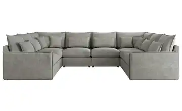 Wohnlandschaft Veroso Hellgrau Webstoff