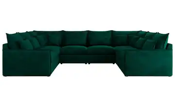 Wohnlandschaft Veroso Dunkelgrün Velours