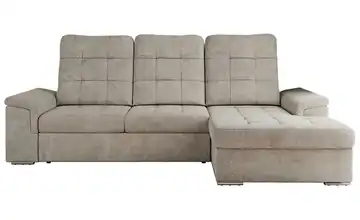 Ecksofa mit Schlaffunktion Madrito Beige Webstoff rechts