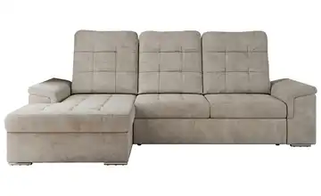 Ecksofa mit Schlaffunktion Madrito Beige Webstoff links