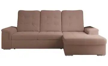 Ecksofa mit Schlaffunktion Madrito Rosa Teddy rechts
