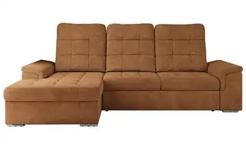 Ecksofa mit Schlaffunktion Madrito Orange Webstoff links