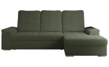 Ecksofa mit Schlaffunktion Madrito Grün Teddy rechts