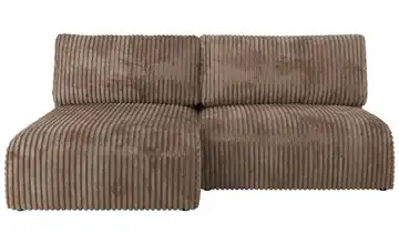 Ecksofa mit Schlaffunktion Vivo Braun links Cordstoff grob